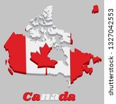 3d map outline of canada  a... | Shutterstock .eps vector #1327042553