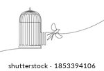 bird released from birdcage in... | Shutterstock .eps vector #1853394106