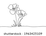 poppy flowers in continuous... | Shutterstock .eps vector #1963425109