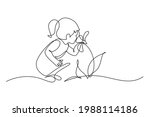 child smelling flower in... | Shutterstock .eps vector #1988114186