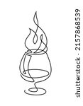 cognac glass with fire in... | Shutterstock .eps vector #2157868539