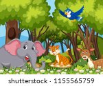 wild animals in the woods... | Shutterstock .eps vector #1155565759