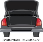 A car boot on white background illustration