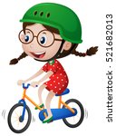 Little Girl Riding Bike With...