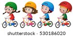 Four Kids Riding Bike With...