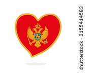 Montenegro flag heart isolated on white background. Flag of Montenegro in the shape of a heart. Flag of the Montenegro vector illustration