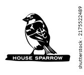 House Sparrow Logo Isolated On...