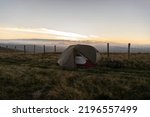 Small photo of A wild camping tent in the mountains of Wales UK Cadair Berwyn