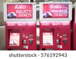 Small photo of MILAN, ITALY-FEBRUARY 08, 2016: self service ticket machine at the Central train station, in Milan.