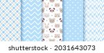 baby boy pattern. seamless... | Shutterstock .eps vector #2031643073