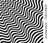 abstract wavy geometric black... | Shutterstock . vector #718119829