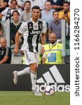 Small photo of Turin, Italy. 25 August 2018. Campionato Italiano di SerieA, Juventus vs Lazio 2-0. Cristiano Ronaldo, Juventus.