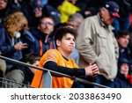 Small photo of Spa-Francorchamps, Belgium. 27-29 August 2021. F1 Rolex Belgian Grand Prix 2021. Race Day. Delusion for the supporters on the stand.