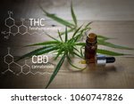 Medicinal cannabis with extract oil in a bottle of  Formula CBD THC