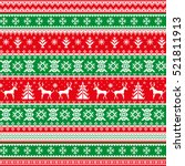 christmas seamless pattern.... | Shutterstock . vector #521811913