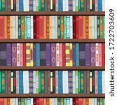 wooden bookcase full of... | Shutterstock .eps vector #1722703609
