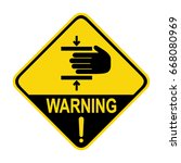 warning   crush hazard sign.... | Shutterstock .eps vector #668080969
