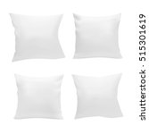 blank white square pillow set.... | Shutterstock .eps vector #515301619