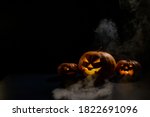 three creepy halloween steaming ... | Shutterstock . vector #1822691096
