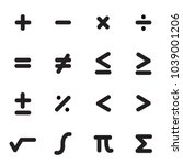 math symbols icon set | Shutterstock .eps vector #1039001206