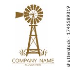 Old Windmill Logo Design Vector