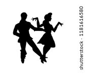 silhouette of man and woman... | Shutterstock .eps vector #1181616580