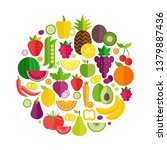 fruit and vegetables organic... | Shutterstock .eps vector #1379887436