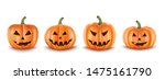 collection scary pumpkins  for... | Shutterstock .eps vector #1475161790