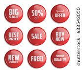 set sale badge glossy. vector... | Shutterstock .eps vector #633543050