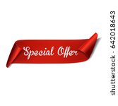 red ribbon. special offer. sale.... | Shutterstock .eps vector #642018643