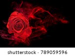 Rose Wrapped In Red Smoke Swirl ...