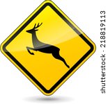 Vector Illustration Of Deer...