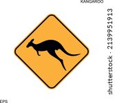 Kangaroo Road Sign. Isolated...