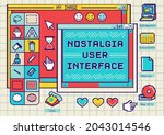 nostalgia user interface with... | Shutterstock .eps vector #2043014546