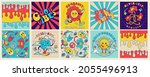 groovy square seamless pattern  ... | Shutterstock .eps vector #2055496913