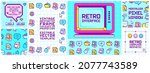 retro user interface frames for ... | Shutterstock .eps vector #2077743589