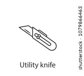 Utility Knife Line Icon Icon....