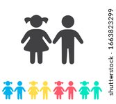 girl and boy multi color icon... | Shutterstock .eps vector #1663823299