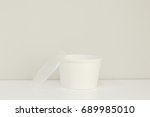 paper cup mock up bowl on white ... | Shutterstock . vector #689985010