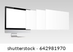 responsive imac screen mockup.... | Shutterstock .eps vector #642981970