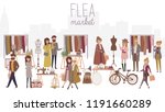 Flea Market Poster With People...