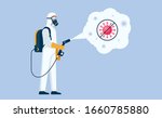 disinfectant worker wear... | Shutterstock .eps vector #1660785880