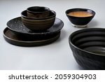 Set Of Empty Ceramic Tableware  ...