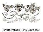 lace flowers set decoration... | Shutterstock .eps vector #1499305550