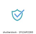 shield logo secure safe vector  | Shutterstock .eps vector #1912692283