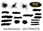 set of black paint  ink  grunge ... | Shutterstock .eps vector #1017946570