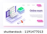 online exam computer web app.... | Shutterstock .eps vector #1191477013