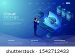 isometric cloud hosting network ... | Shutterstock .eps vector #1542712433