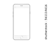 realistic white smartphone... | Shutterstock .eps vector #561114616