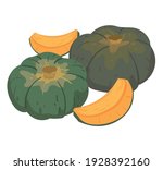 sweet pumpkin and sweet pumpkin ... | Shutterstock .eps vector #1928392160